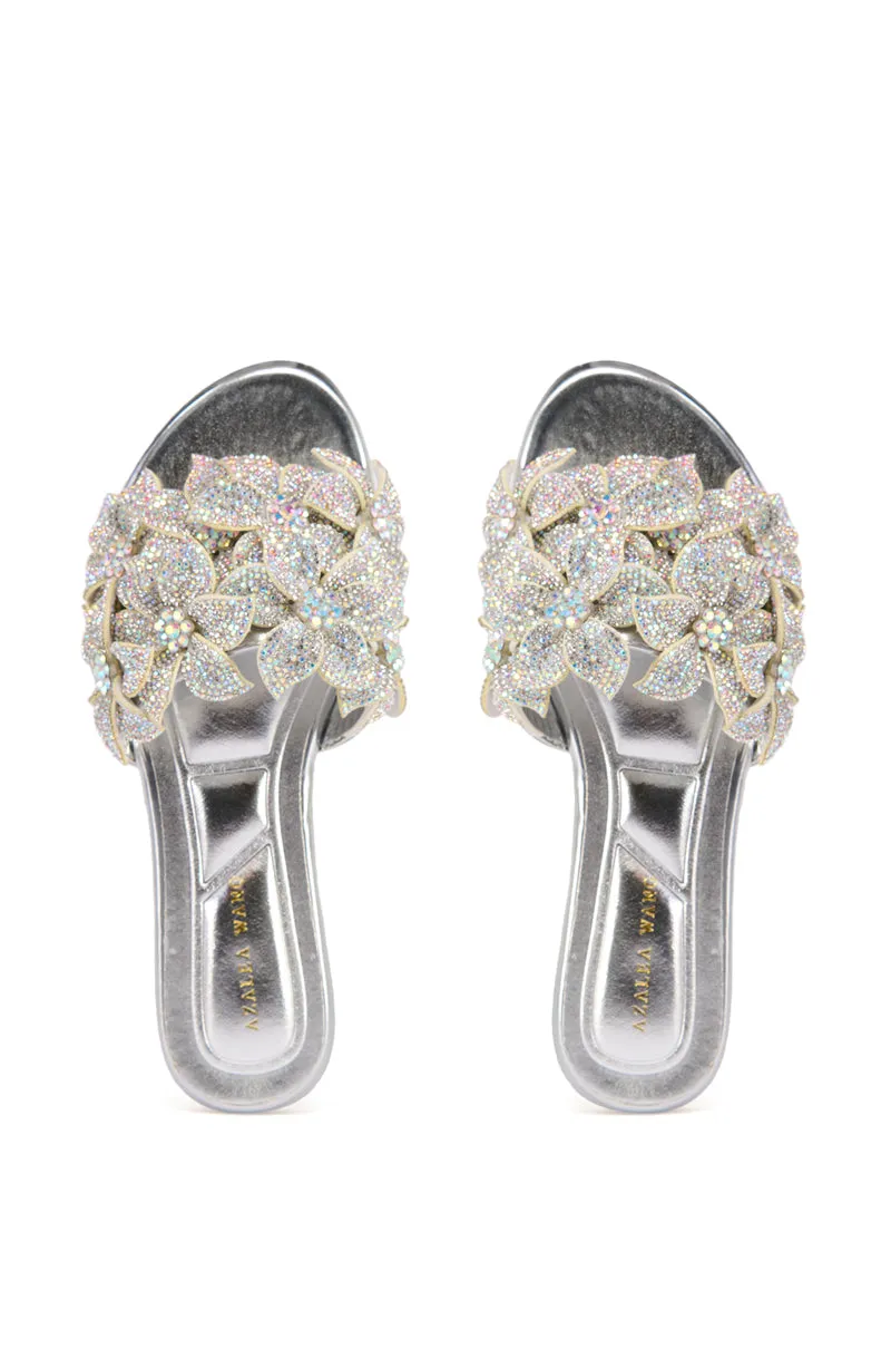 AZALEA WANG PAISLEE EMBELLISHED FLOWER SANDAL IN SILVER sold by AKIRA product image thumbnail 2