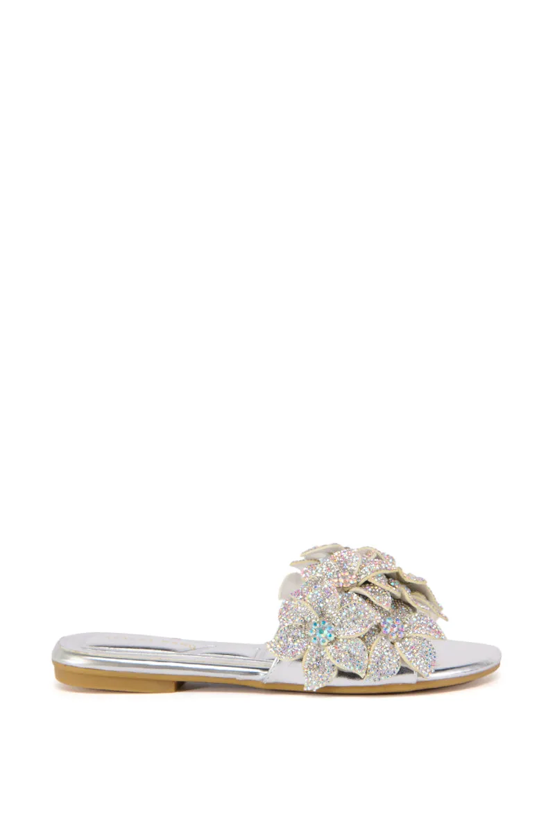 AZALEA WANG PAISLEE EMBELLISHED FLOWER SANDAL IN SILVER sold by AKIRA product image thumbnail 3