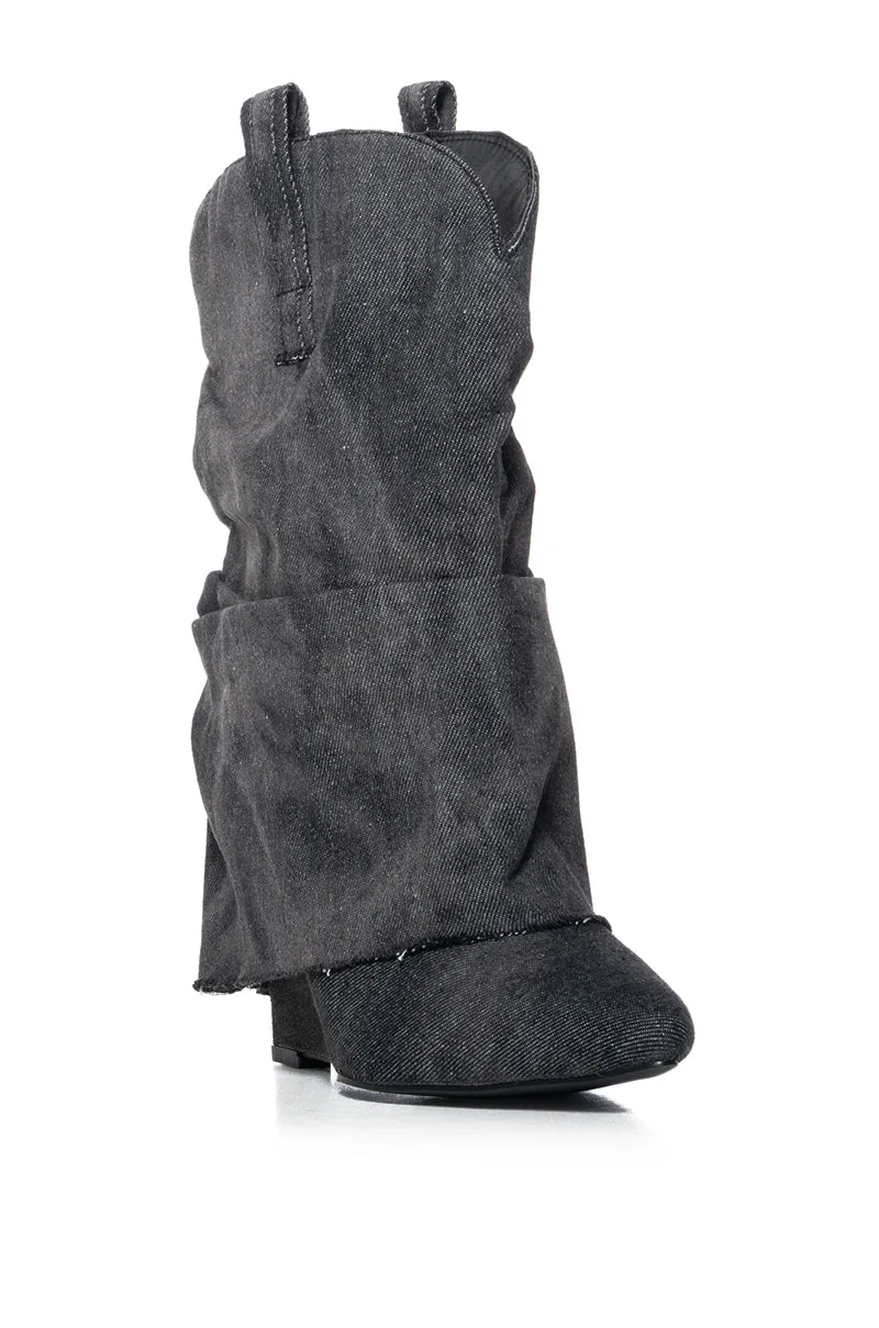 AZALEA WANG MANON DENIM SLOUCH BOOTIE sold by AKIRA product image thumbnail 3