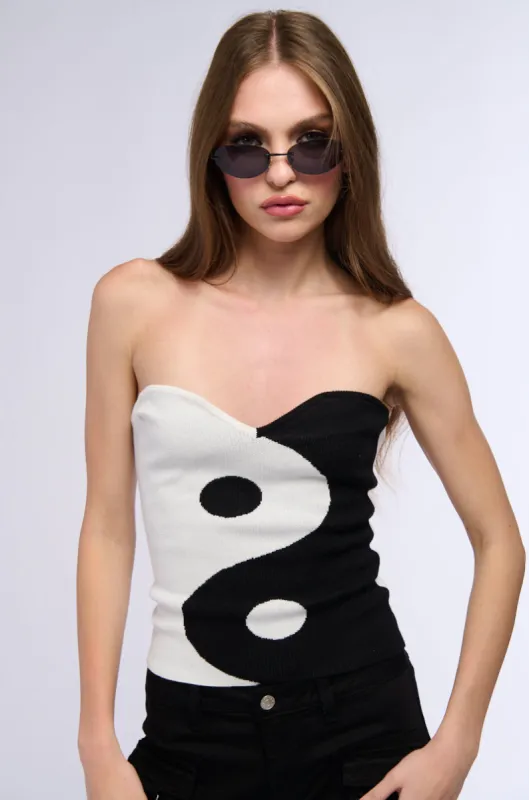 YIN AND YANG TUBE TOP sold by AKIRA