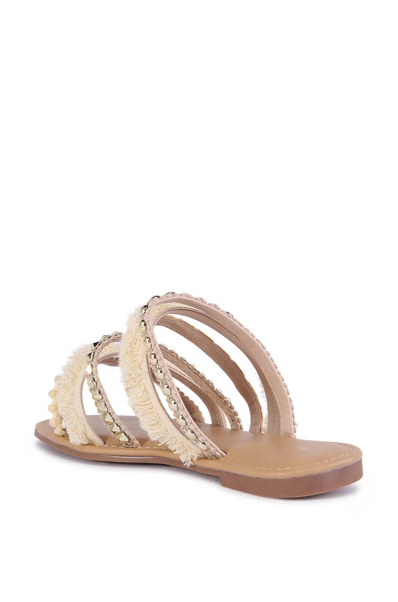 AZALEA WANG LEONORA WHITE EMBELLISHED SANDAL sold by AKIRA product image thumbnail 4