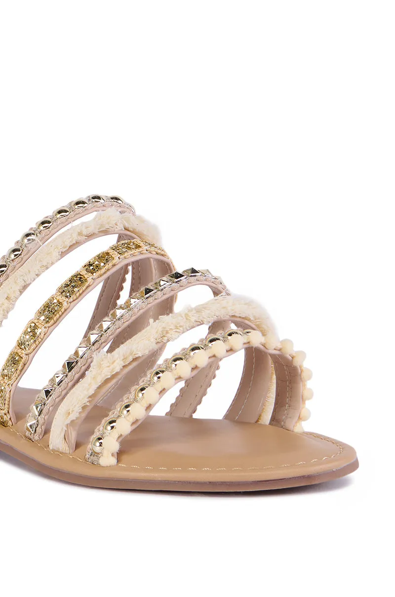 AZALEA WANG LEONORA WHITE EMBELLISHED SANDAL sold by AKIRA product image thumbnail 5