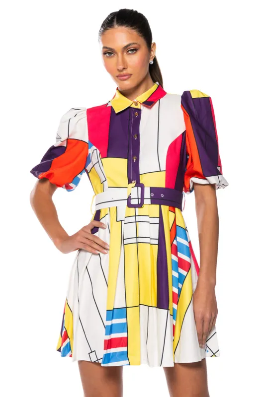 TIME WITH YOU BELTED MINI DRESS made by AKIRA