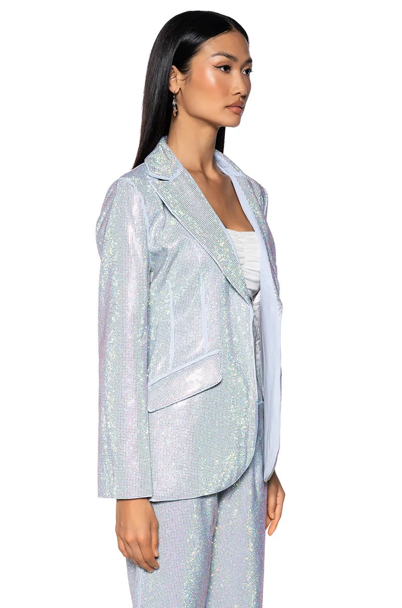 POP STAR FITTED RHINESTONE BLAZER sold by AKIRA product image thumbnail 2