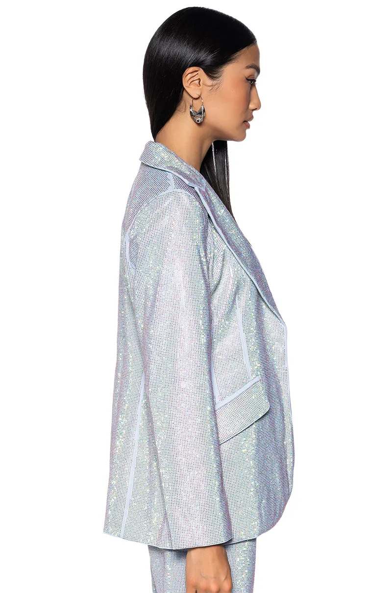 POP STAR FITTED RHINESTONE BLAZER sold by AKIRA product image thumbnail 5
