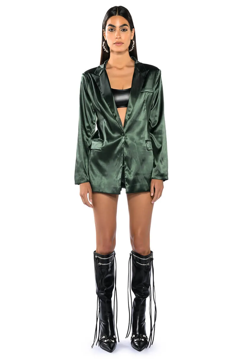 ALL THE RIGHT MOVES SATIN JACKET sold by AKIRA product image thumbnail 4