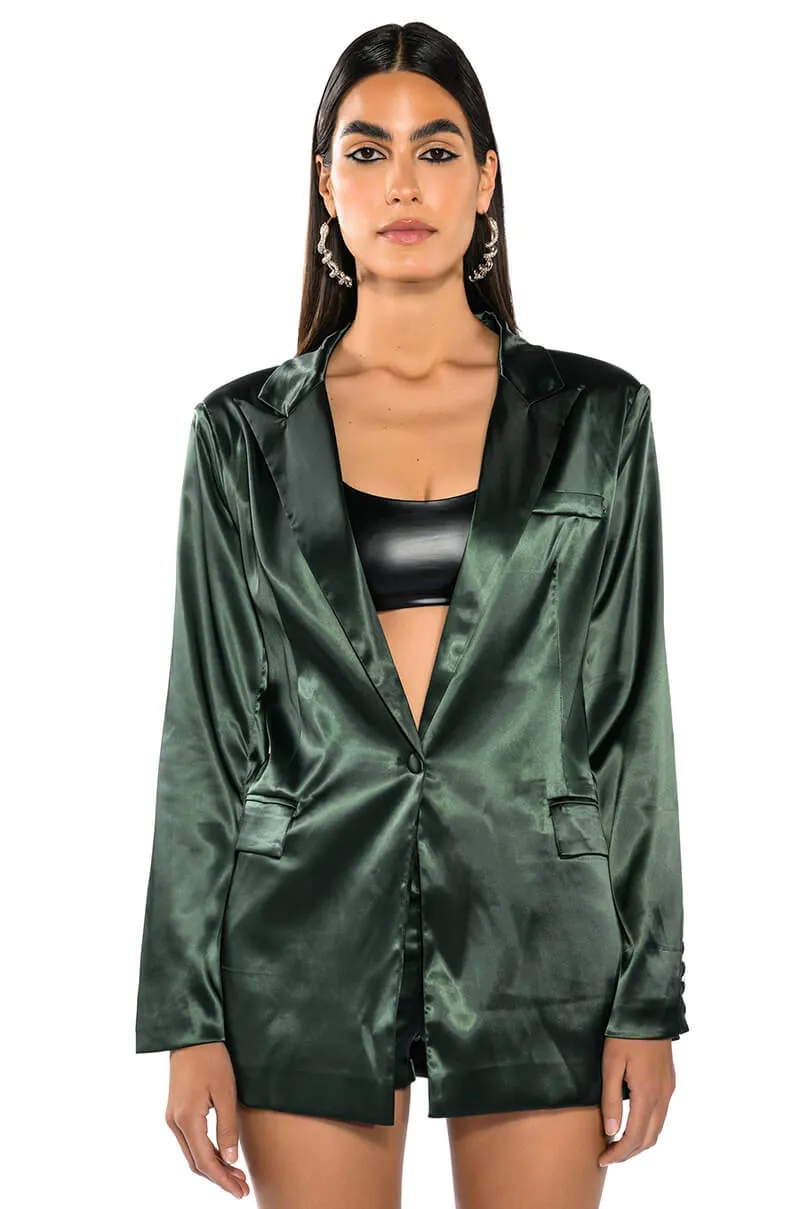 ALL THE RIGHT MOVES SATIN JACKET sold by AKIRA product image thumbnail 2