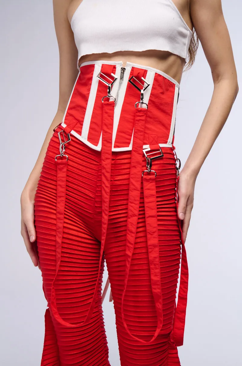 MOTO BABE HARNESS BELT IN RED sold by AKIRA