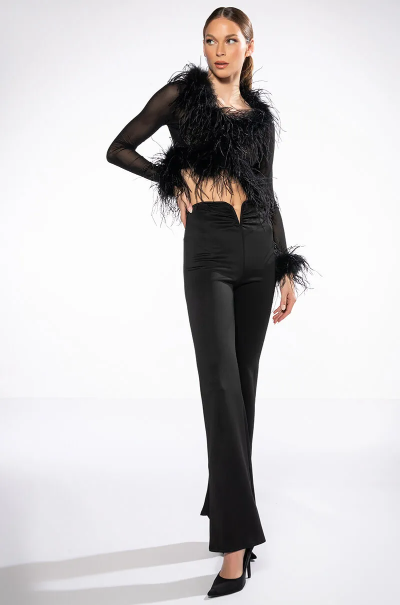 DARK ANGEL MESH FEATHER TRIM TOP sold by AKIRA product image thumbnail 3