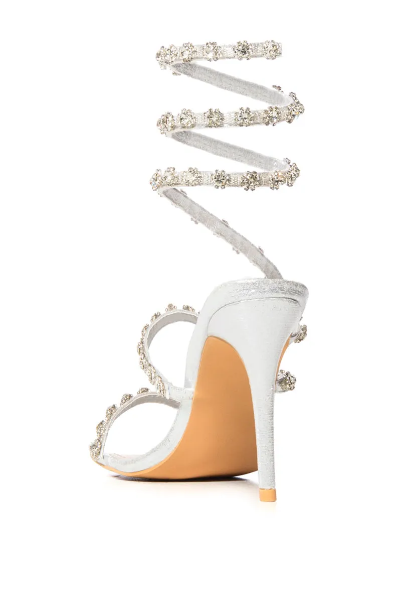 AZALEA WANG DELICACY SILVER COIL WRAP SANDAL sold by AKIRA product image thumbnail 5