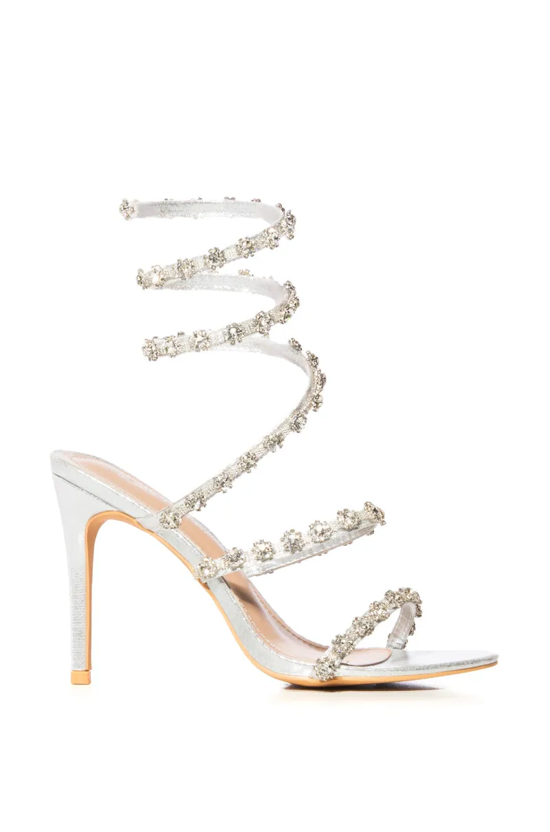 AZALEA WANG DELICACY SILVER COIL WRAP SANDAL sold by AKIRA product image thumbnail 2