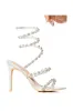 AZALEA WANG DELICACY SILVER COIL WRAP SANDAL sold by AKIRA