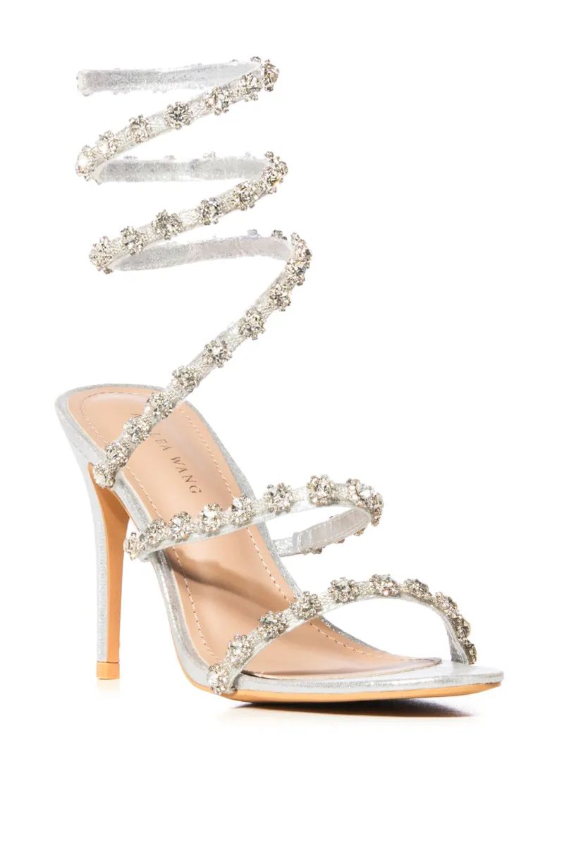 AZALEA WANG DELICACY SILVER COIL WRAP SANDAL sold by AKIRA product image thumbnail 4