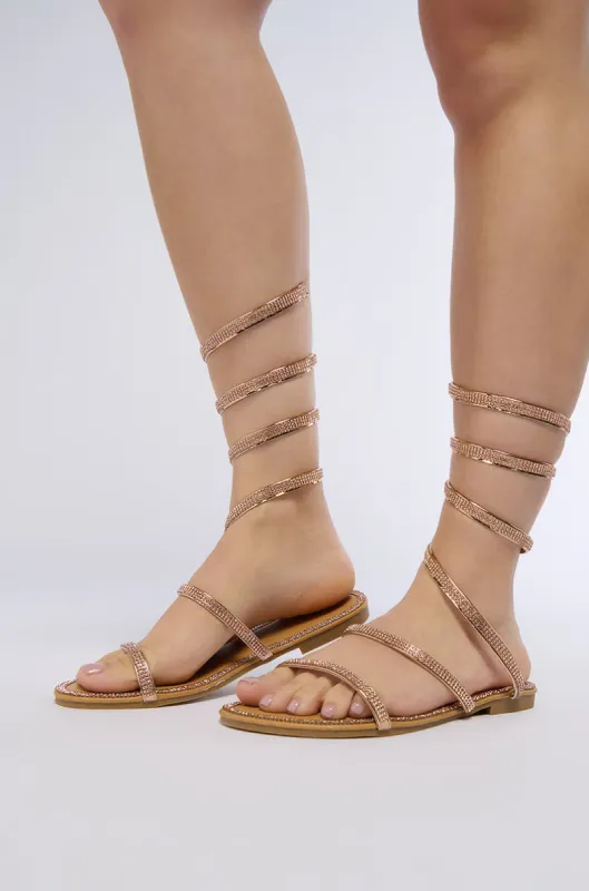 HONEY ROSE GOLD WRAP SANDAL sold by AKIRA