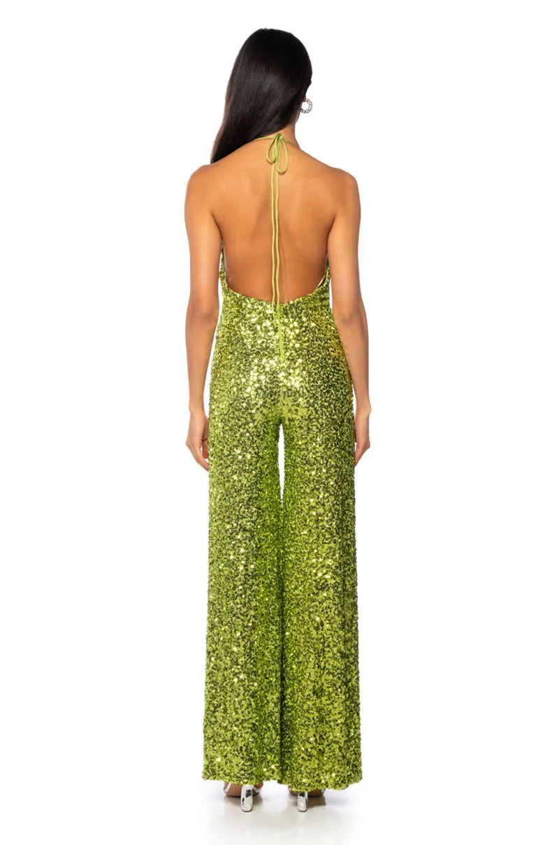 JODIE SCOOP NECK SEQUIN JUMPSUIT sold by AKIRA product image thumbnail 3