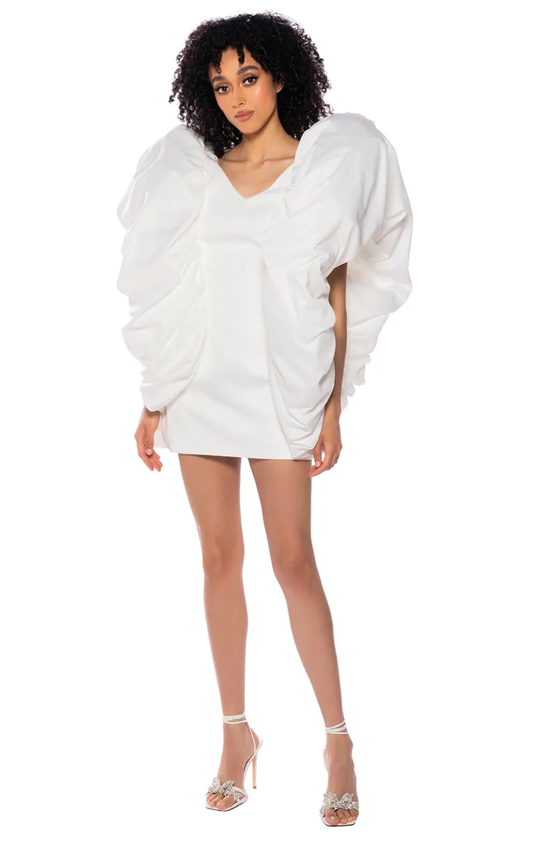 EVELYN PUFF FULL SLEEVE MINI DRESS sold by AKIRA product image thumbnail 4