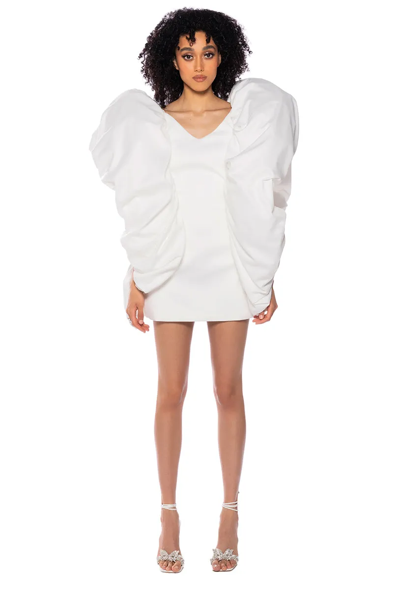 EVELYN PUFF FULL SLEEVE MINI DRESS sold by AKIRA product image thumbnail 3
