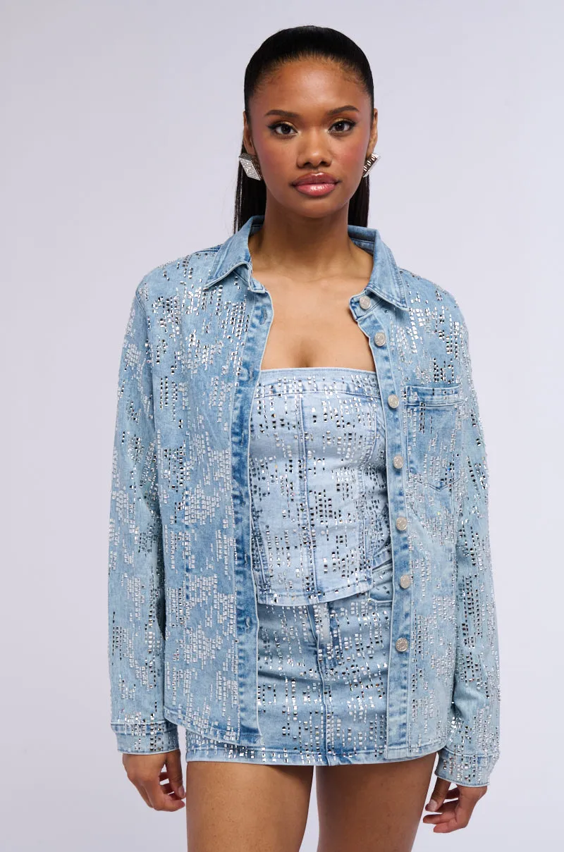FROM DAY TO NIGHT DENIM BUTTON DOWN SHIRT sold by AKIRA product image thumbnail 5