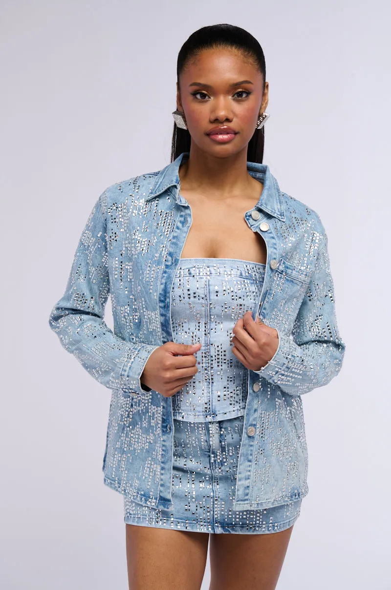 FROM DAY TO NIGHT DENIM BUTTON DOWN SHIRT sold by AKIRA product image thumbnail 2