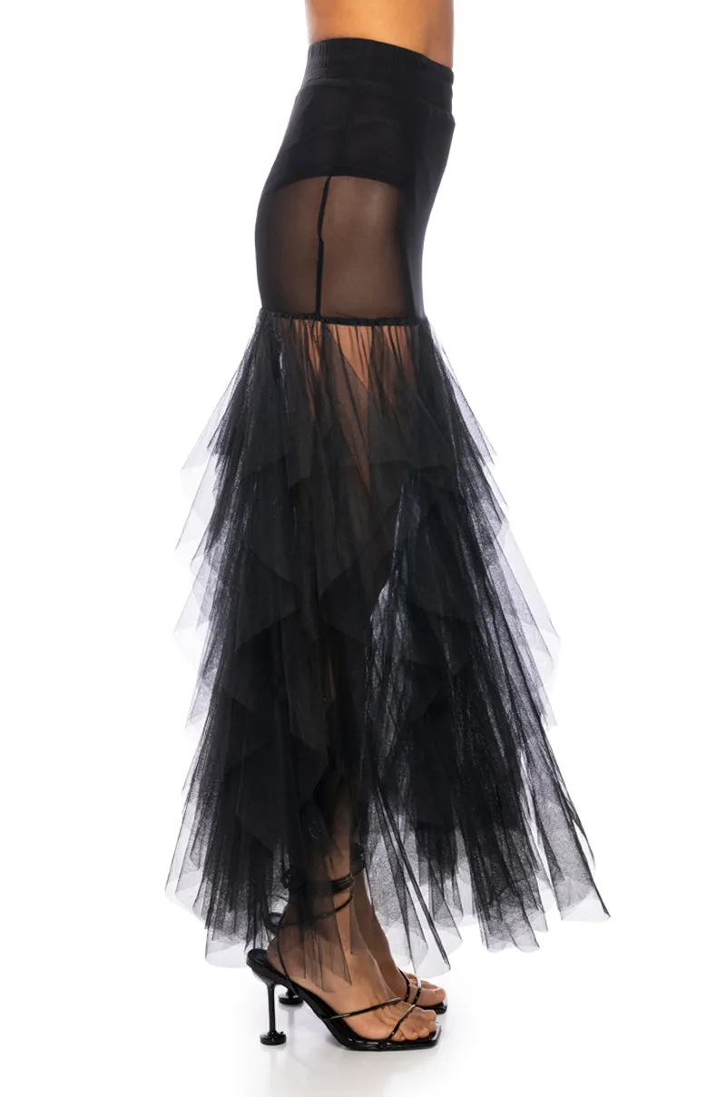 VIBING ON MY OWN TULLE MAXI SKIRT sold by AKIRA product image thumbnail 4