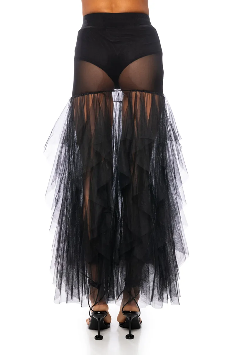 VIBING ON MY OWN TULLE MAXI SKIRT sold by AKIRA product image thumbnail 5