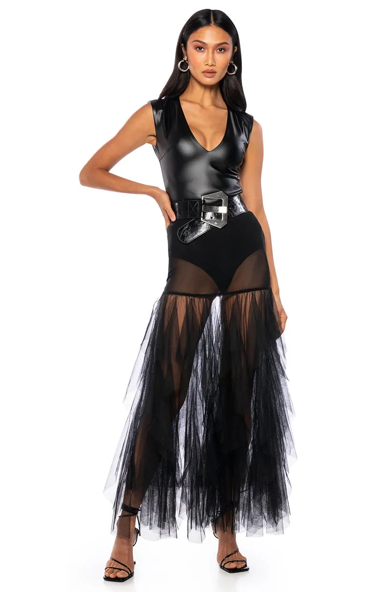 VIBING ON MY OWN TULLE MAXI SKIRT sold by AKIRA product image thumbnail 2