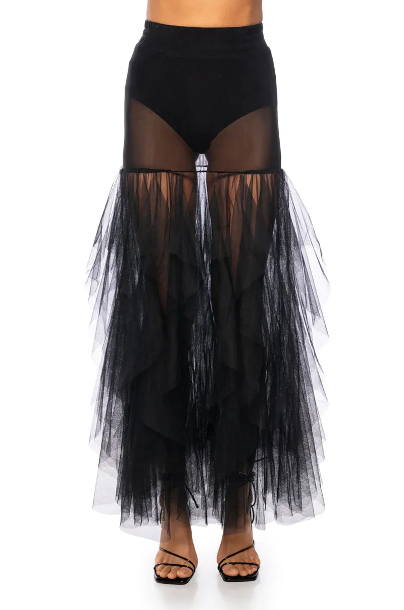 VIBING ON MY OWN TULLE MAXI SKIRT sold by AKIRA product image thumbnail 3