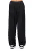 TEXTURED SATIN WIDE LEG TROUSER IN BLACK sold by AKIRA