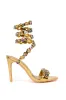 AZALEA WANG LOURDES GOLD EMBELLISHED RHINESTONE COIL SANDAL sold by AKIRA