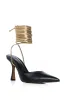 AZALEA WANG BRAVA LACE UP SANDAL IN BLACK sold by AKIRA