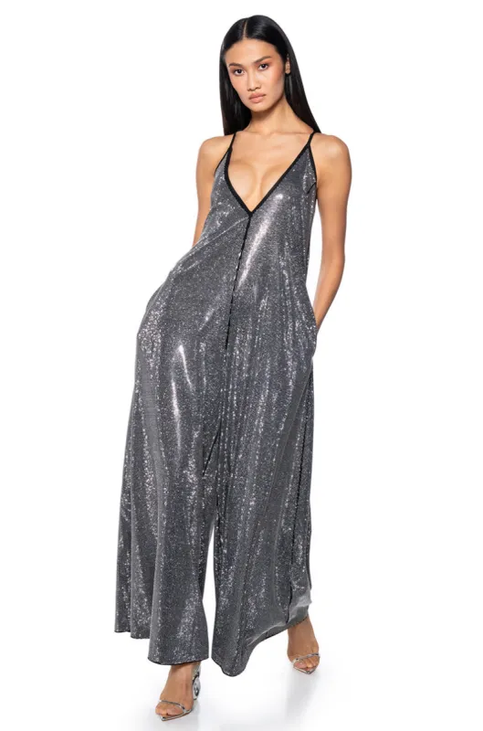 LETS CELEBRATE RHINESTONE JUMPSUIT sold by AKIRA