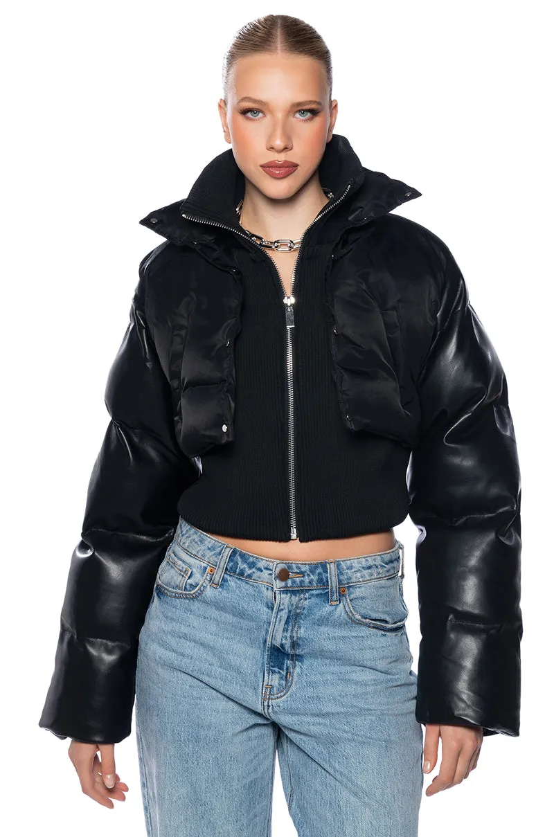 ULTRA PUFFER WITH RIB TRIM sold by AKIRA product image thumbnail 3