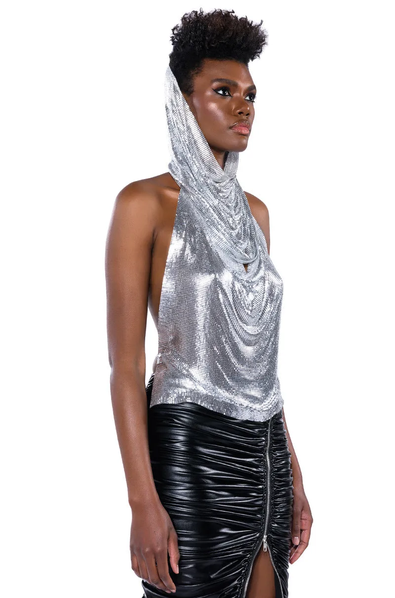 IN MY MIND HOODED CHAINMAIL TOP sold by AKIRA product image thumbnail 4
