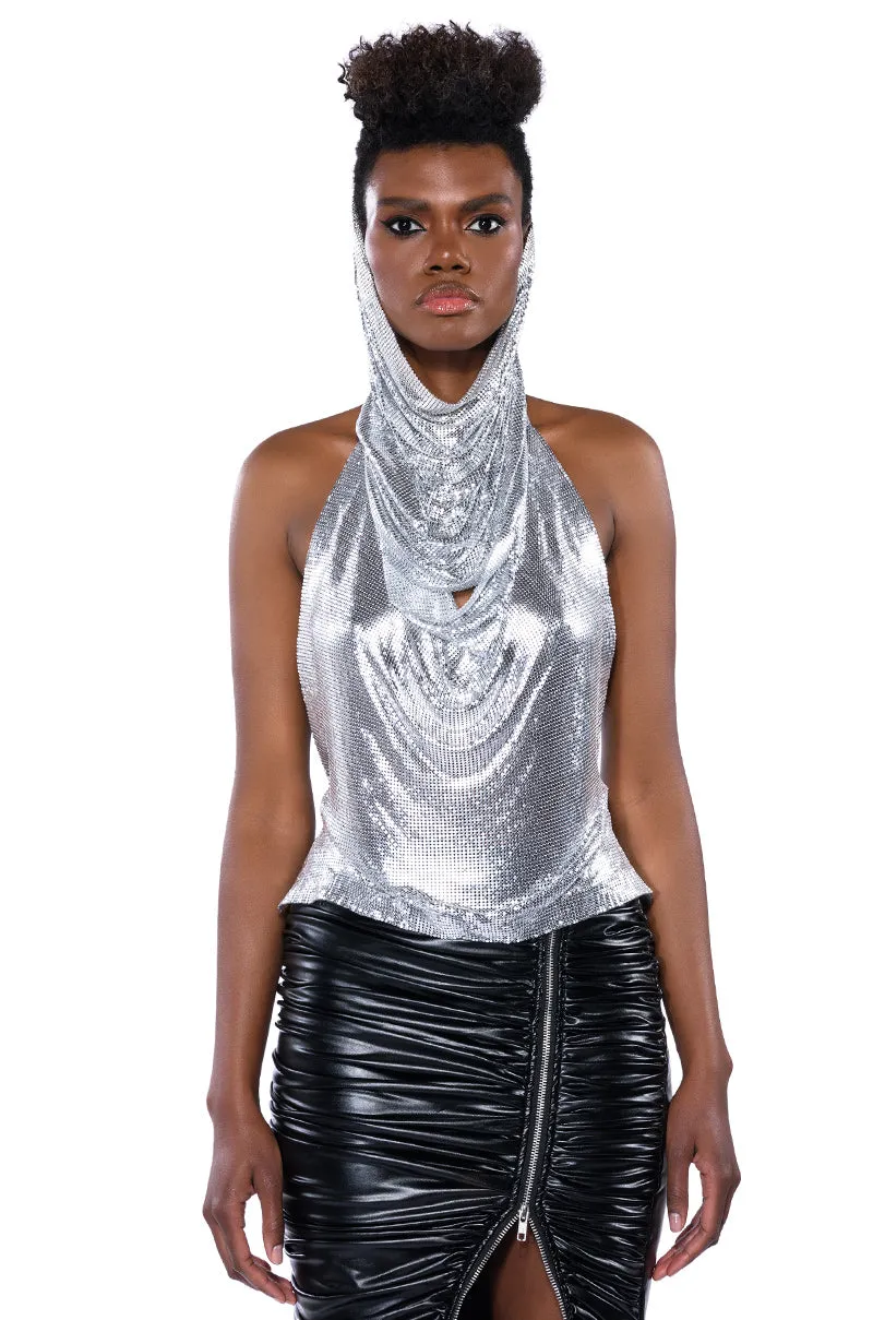 IN MY MIND HOODED CHAINMAIL TOP sold by AKIRA product image thumbnail 2