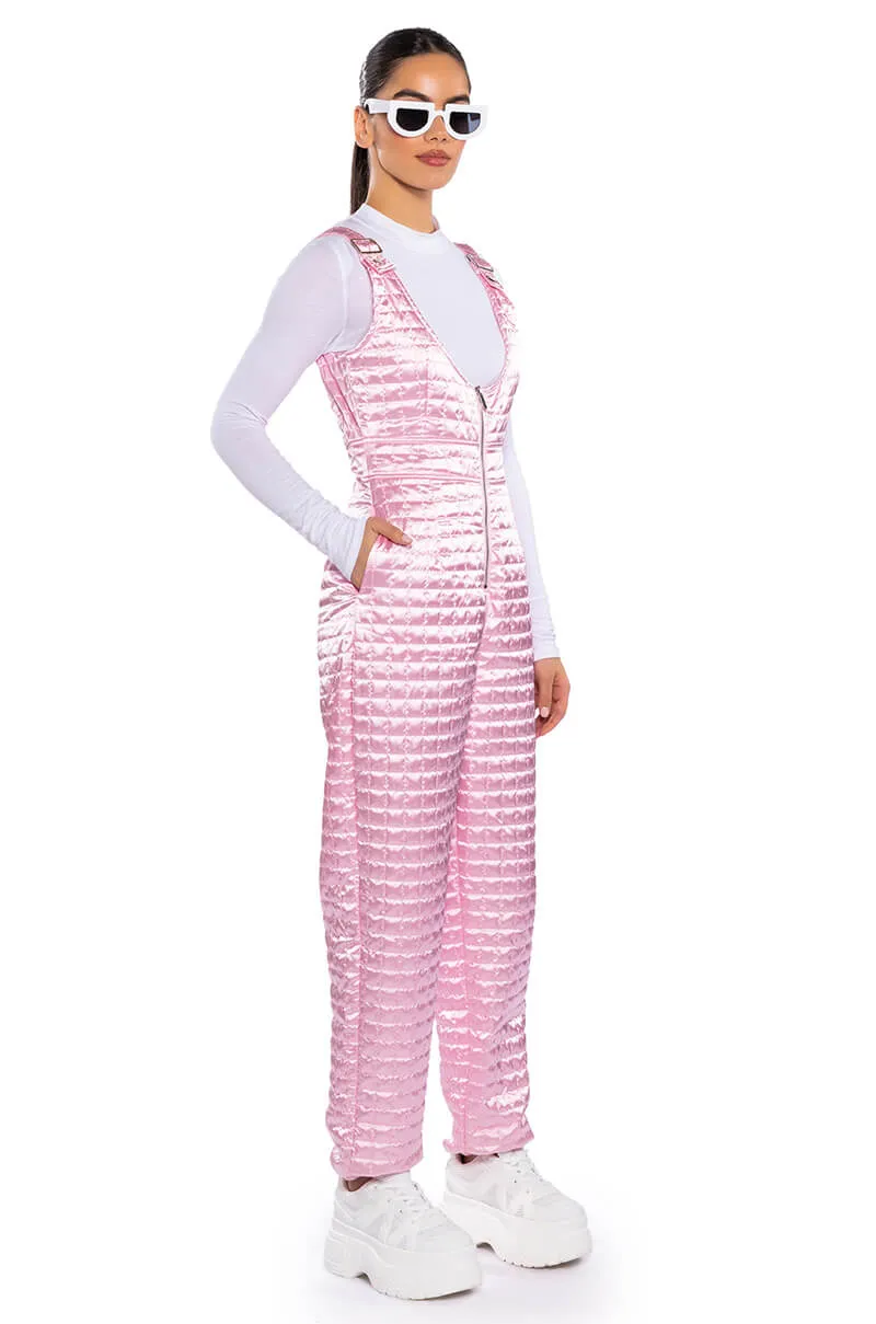 LUSH QUILTED SATIN SLEEVELESS JUMPSUIT sold by AKIRA product image thumbnail 2