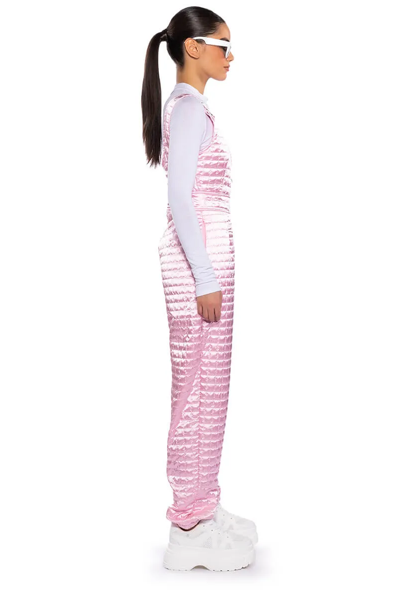 LUSH QUILTED SATIN SLEEVELESS JUMPSUIT sold by AKIRA product image thumbnail 3