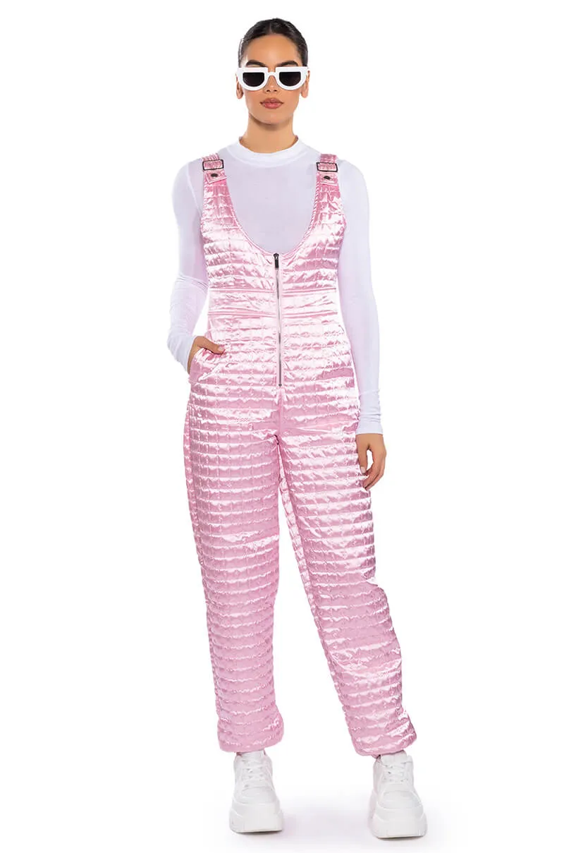 LUSH QUILTED SATIN SLEEVELESS JUMPSUIT sold by AKIRA