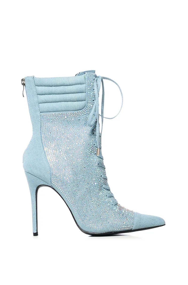 AZALEA WANG FIREFLAME EMBELLISHED BOOTIE IN DENIM sold by AKIRA product image thumbnail 2
