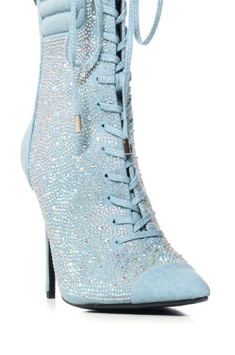 AZALEA WANG FIREFLAME EMBELLISHED BOOTIE IN DENIM sold by AKIRA product image thumbnail 5