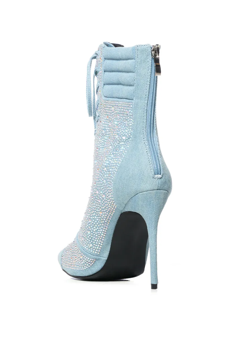 AZALEA WANG FIREFLAME EMBELLISHED BOOTIE IN DENIM sold by AKIRA product image thumbnail 4
