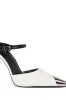 AZALEA WANG MERRYWEATHER WHITE PUMP WITH SILVER TOE CAP sold by AKIRA