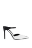 AZALEA WANG MERRYWEATHER WHITE PUMP WITH SILVER TOE CAP sold by AKIRA