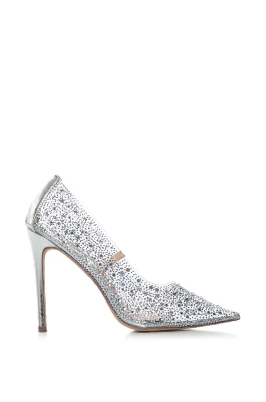 AZALEA WANG MISS BLING EMBELLISHED PUMP IN SILVER sold by AKIRA