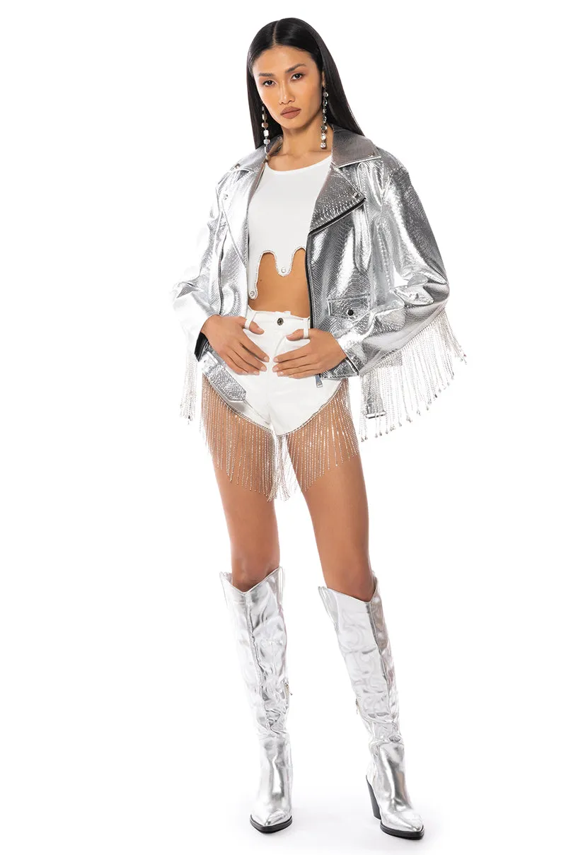 SPACE CASE METALLIC FRINGE MOTO sold by AKIRA product image thumbnail 5