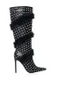 AZALEA WANG GARDENIA FEATHER EMBELLISHED BOOT IN BLACK sold by AKIRA