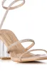 AZALEA WANG BELLONA NUDE SANDAL WITH EMBELLISHED COIL WRAP sold by AKIRA