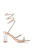 AZALEA WANG BELLONA NUDE SANDAL WITH EMBELLISHED COIL WRAP sold by AKIRA