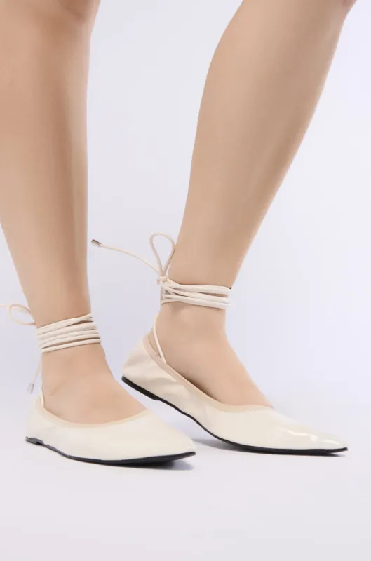 AZALEA WANG CACIO BONE LACE UP BALLET FLAT sold by AKIRA
