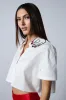 HANDS OFF BUTTON DOWN SHORT SLEEVE BLOUSE sold by AKIRA