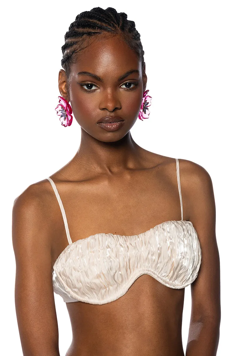 DREAM ABOUT YOU TEXTURED CROP TOP sold by AKIRA